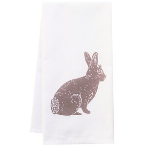 Organic Bunny Block Print Kitchen Towel 
